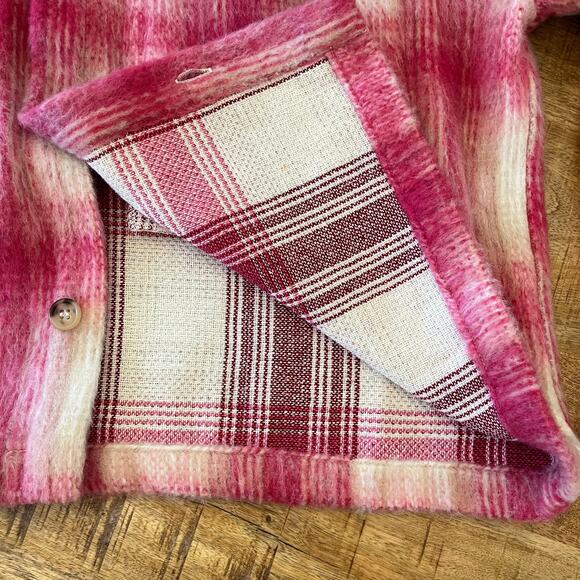 NWOT Vici Pink Plaid Shacket Medium Oversized Boxy - Picture 7 of 14